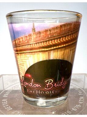 London Bridge Lake Havasu City Souvenir Shot Glass With Gold Rim